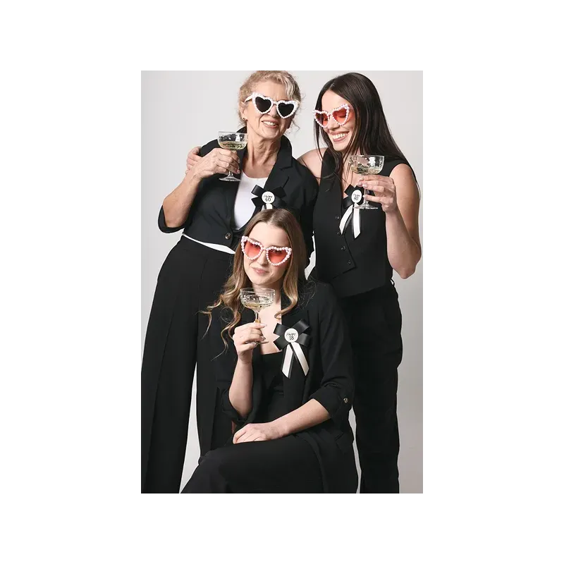 Okulary Serduszka z perłami, różowe