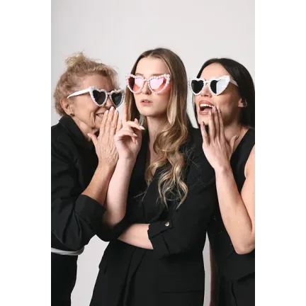 Okulary Serduszka z perłami, różowe