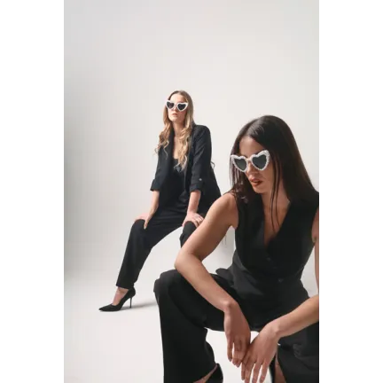 Okulary Serduszka z perłami, biały