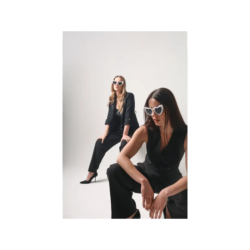 Okulary Serduszka z perłami, biały