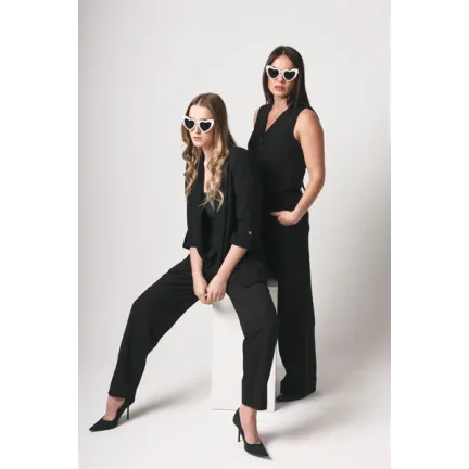 Okulary Serduszka z perłami, biały